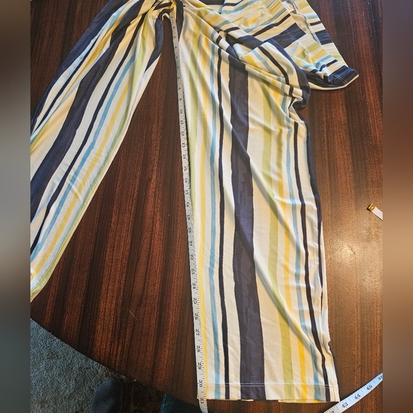 Serengeti Plus 1X Blue Yellow Stripe Wide Leg Pull On Pants NWOT Coastal Grandma - Picture 8 of 10